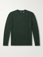 Polo Ralph Lauren - Logo-Embroidered Cable-Knit Wool and Cashmere-Blend Sweater - Green