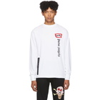 Palm Angels White Ice Cream Skull Long Sleeve T-Shirt