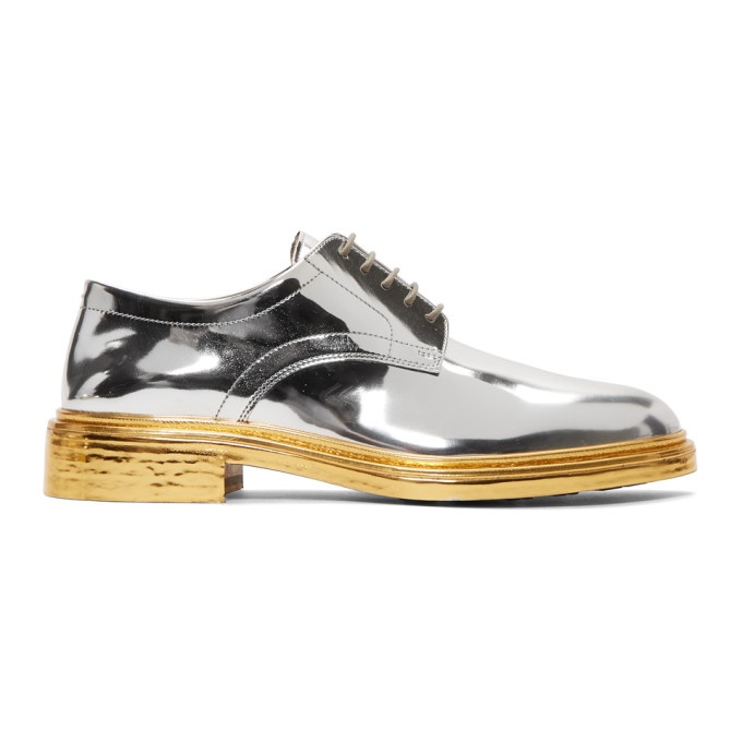 Photo: Maison Margiela Silver and Gold Lace-Up Derbys