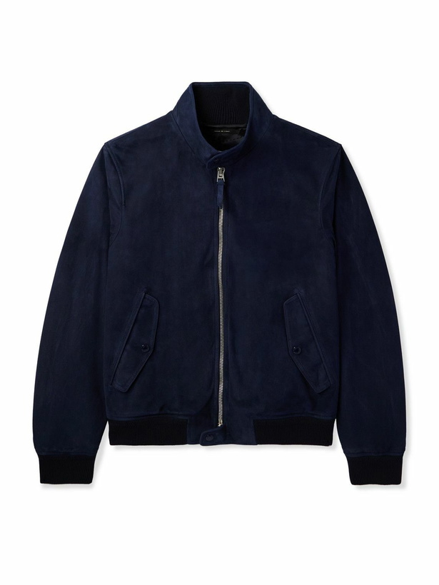Photo: TOM FORD - Suede Harrington Jacket - Blue