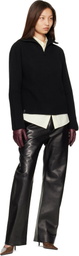 MACKAGE Black Gladys Knit Half-Zip Pullover Sweater