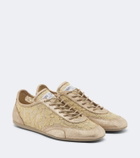 Jimmy Choo Sunny suede-trimmed lace sneakers
