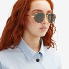 Bottega Veneta Eyewear Bottega Veneta BV1344S Sunglasses in Gold/Green 