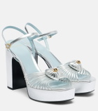 Valentino Garavani Cœur Royal metallic leather platform sandals