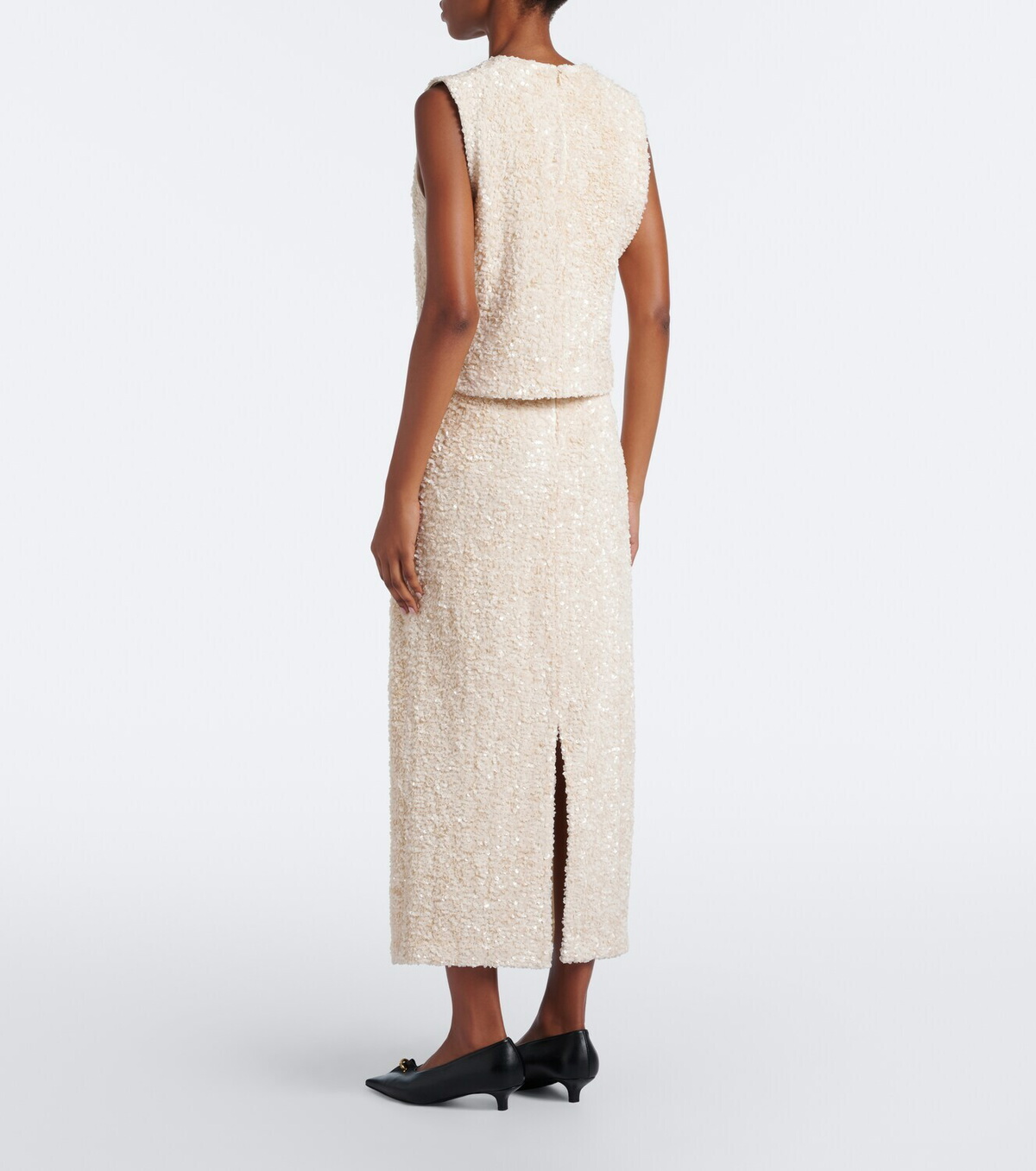 Vince Sequined velvet midi skirt