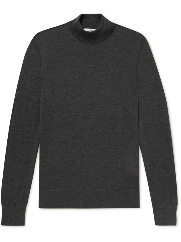 Photo: Mr P. - Cashmere and Silk-Blend Mock-Neck Sweater - Gray