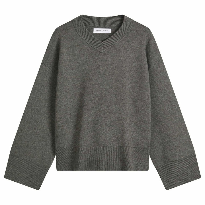 Photo: Samsøe Samsøe Women's Salula V Neck Sweater in Dark Grey