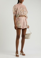 Zimmermann Waverly Tuck Floral-print Linen Shorts Multi Floral
