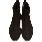 Ann Demeulemeester Black Suede Roccia Zip Boots