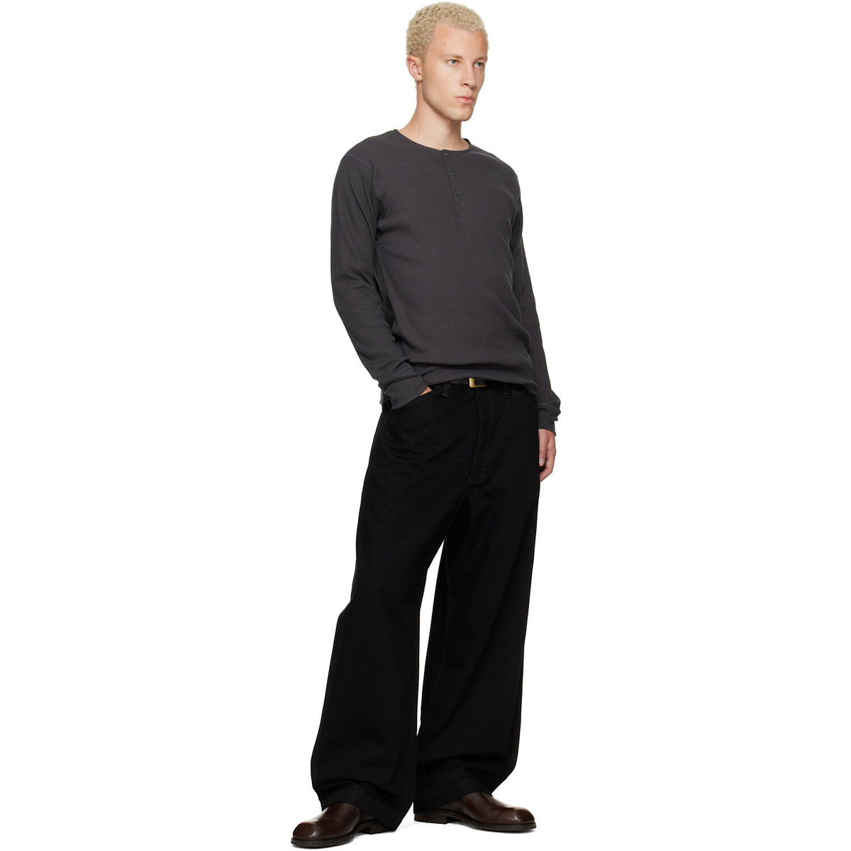 LEMAIRE Gray Long Sleeve Henley
