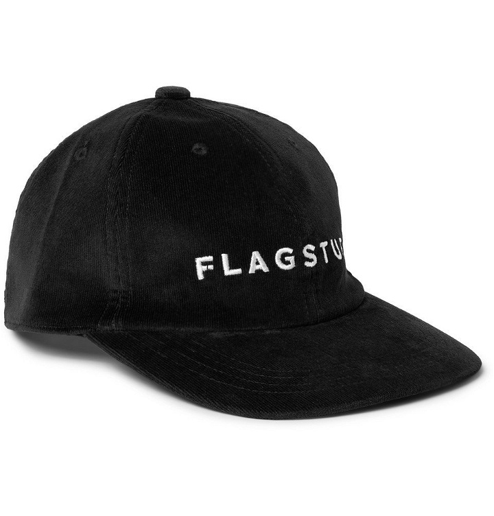 Photo: Flagstuff - Logo-Embroidered Cotton-Corduroy Baseball Cap - Men - Black
