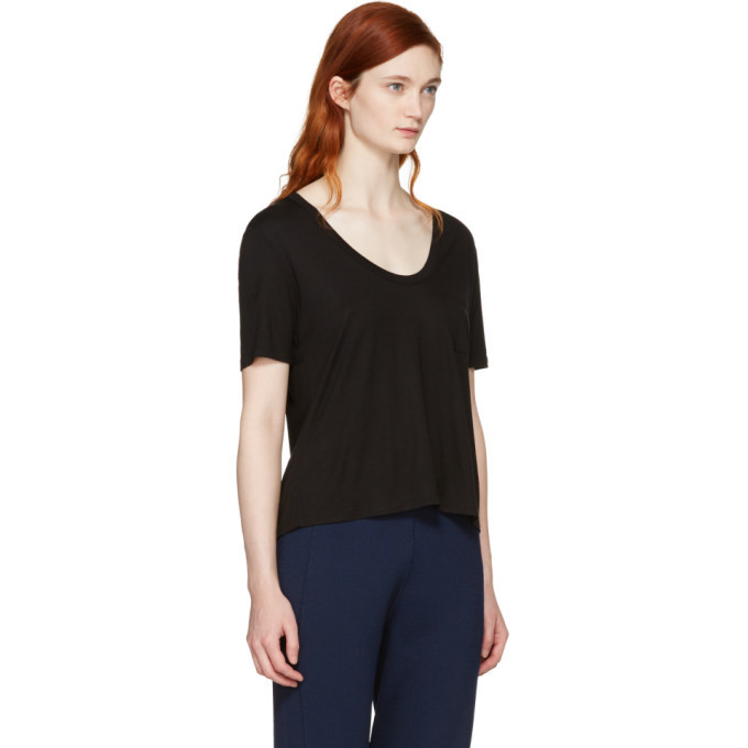 T by Alexander Wang Black Classic Cropped Pocket T-Shirt T by