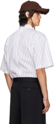 JACQUEMUS White & Beige Les Classiques 'La Chemise' Shirt