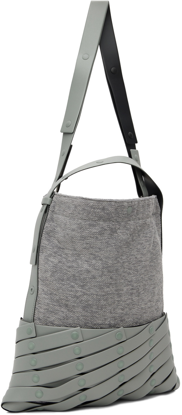 Issey Miyake Gray Spiral Grid Bag Issey Miyake Men