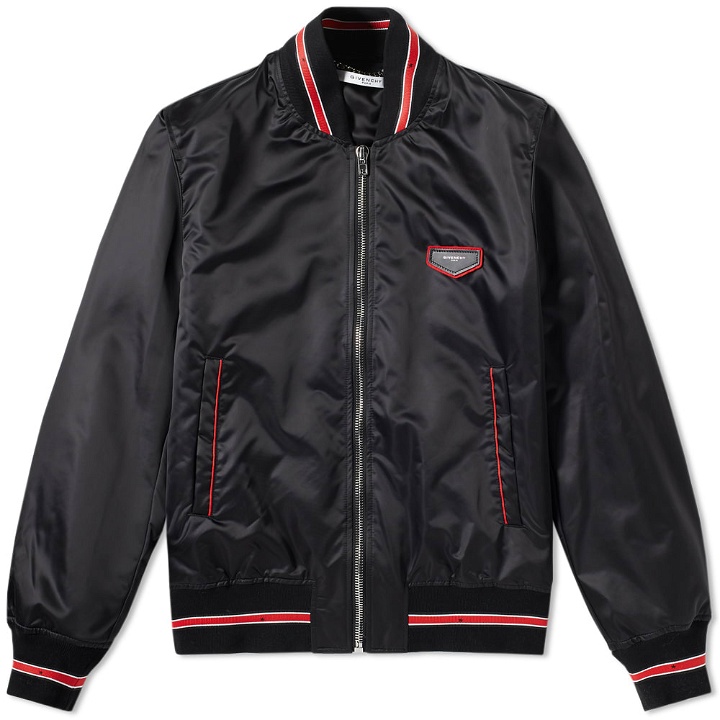 Photo: Givenchy Star Tape Leather Patch Bomber Jacket