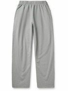 Balenciaga - Wide-Leg Distressed Cotton-Jersey Sweatpants - Gray