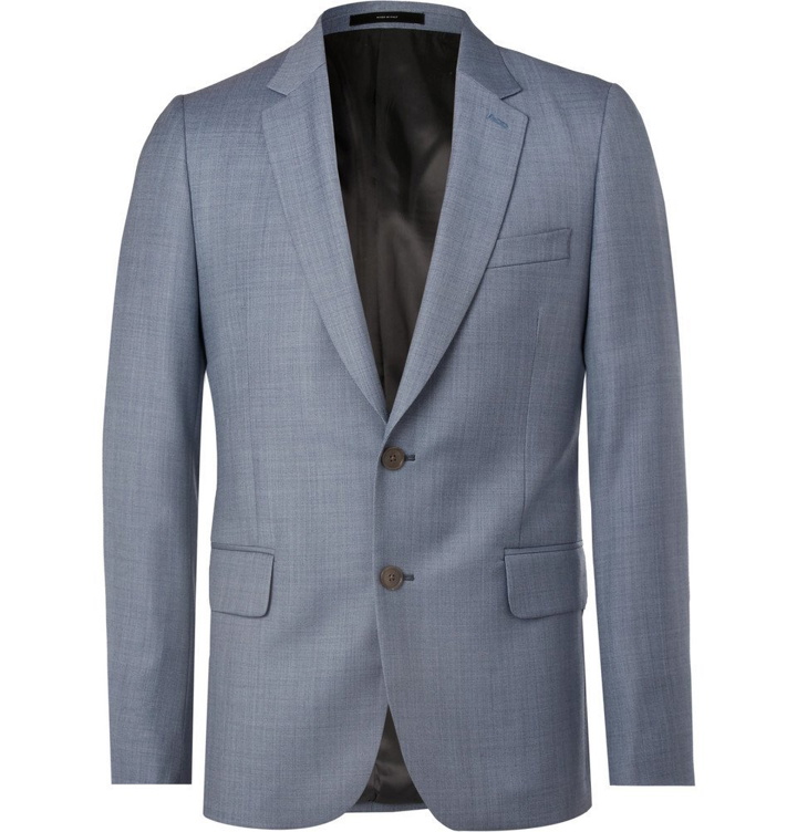 Photo: Paul Smith - Blue Soho Slim-Fit Wool-Sharkskin Suit Jacket - Men - Blue