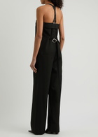 Jean Paul Gaultier Belted Straight-leg Wool Jumpsuit Black