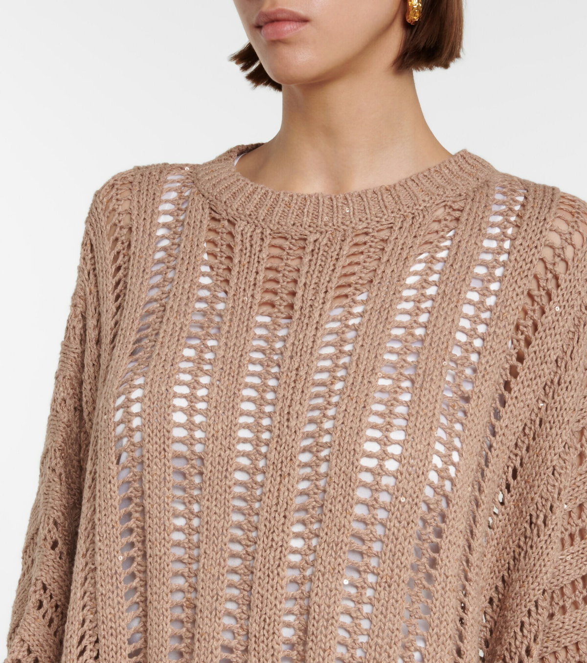 Brunello Cucinelli - Linen, cotton and silk poncho Brunello