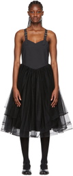 Noir Kei Ninomiya Black Cotton Midi Dress