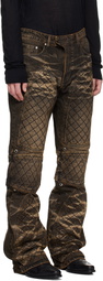 Who Decides War Black & Tan Moto Jeans