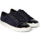 Lanvin - Cap-Toe Suede and Patent-Leather Sneakers - Men - Midnight blue