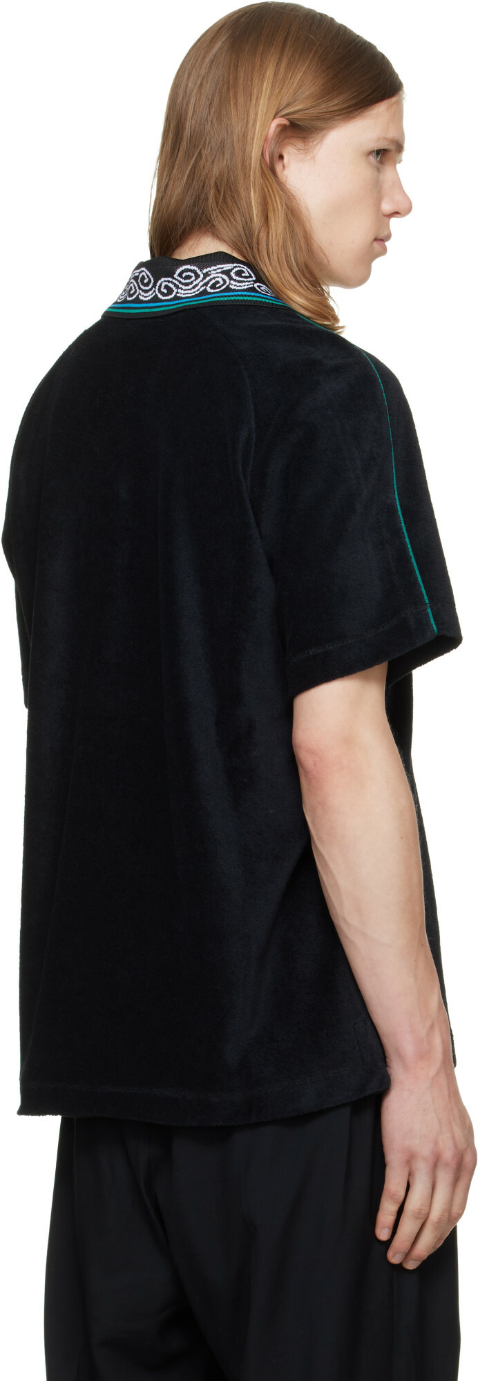 Casablanca Black Towelling Polo