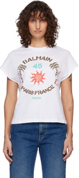 BALMAIN White 'Balmain Club 45' Boxy T-shirt