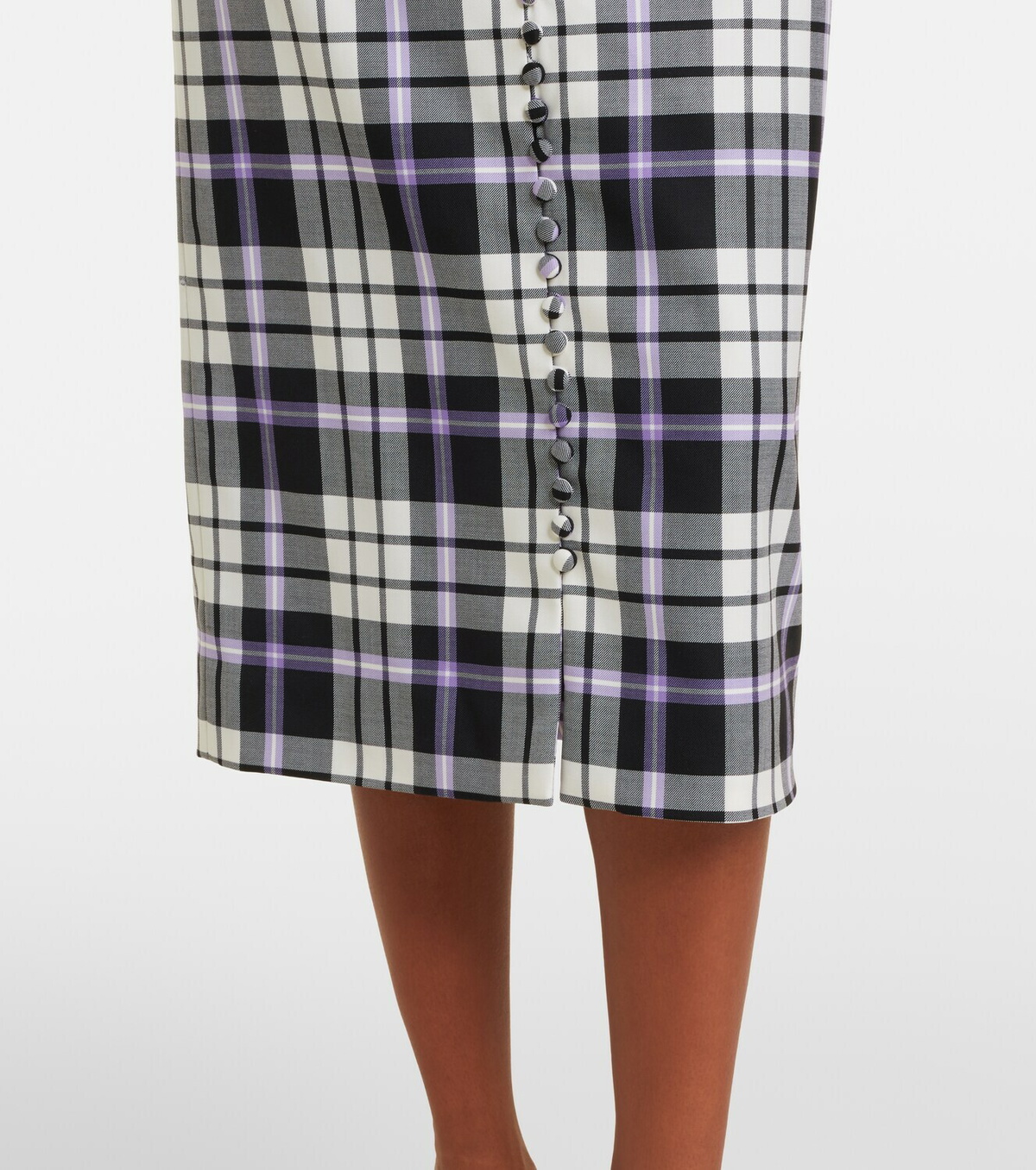 Carolina Herrera Checked trompe l’œil wool midi dress