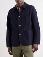 Drake's - Cotton-Moleskin Chore Jacket - Blue