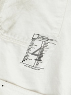 Neighborhood - Corduroy-Trimmed Paint-Splattered Denim Jacket - White
