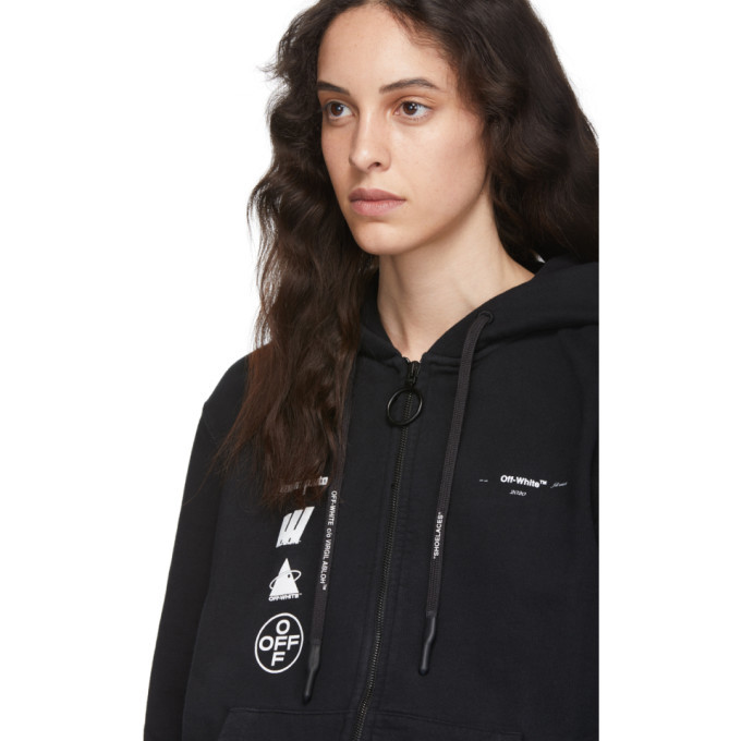 Off-White Black Mariana de Silva Slim Zipped Hoodie