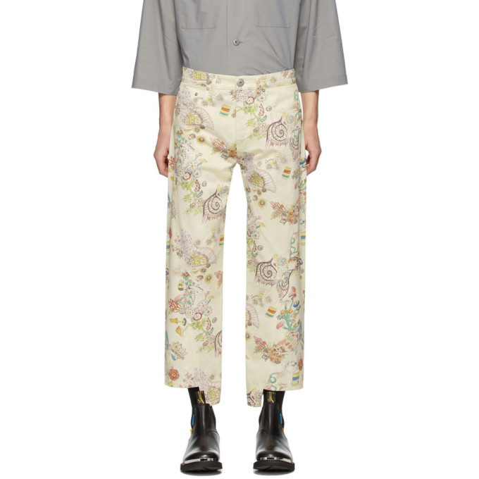 Photo: Lanvin Off-White Fairy Print Twist Jeans