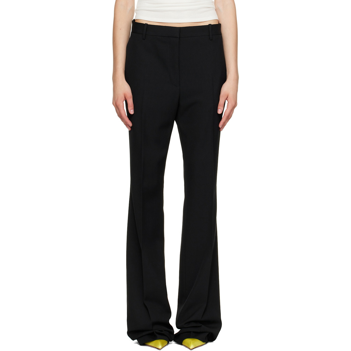 TOM FORD Black Sharp Tailored Straight Boyfriend Trousers