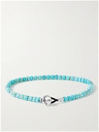 Mikia - Silver Turquoise Beaded Bracelet - Blue