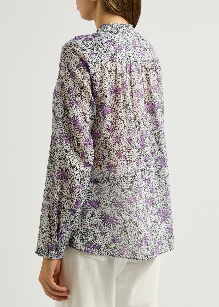 Isabel Marant étoile Maria Printed Cotton Blouse Lilac