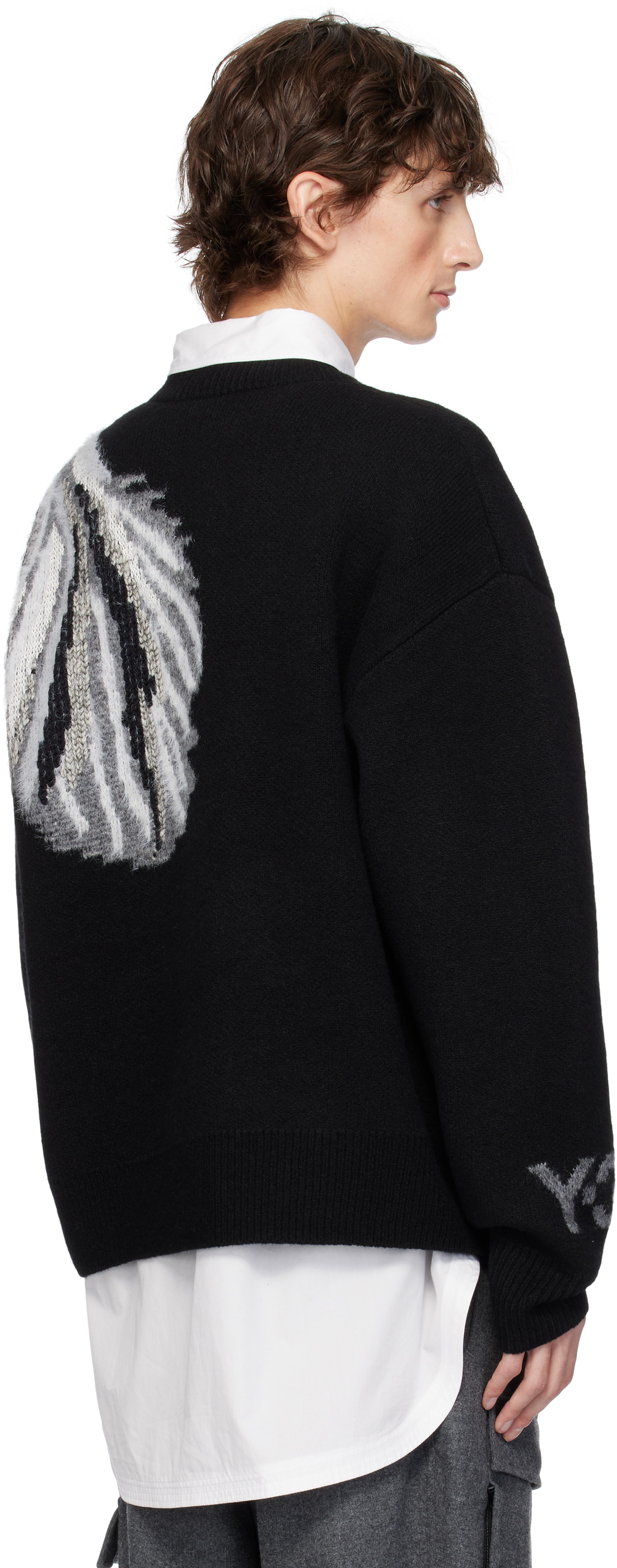 Y-3 Black Graphic Knit Sweater