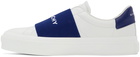 Givenchy White & Blue City Sport Low-Top Sneakers