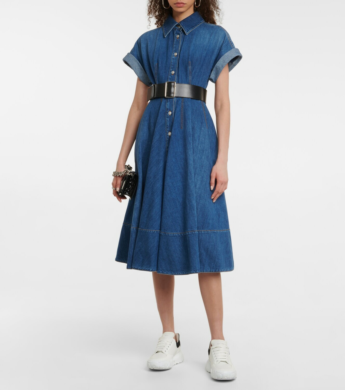 Alexander McQueen Denim midi dress Alexander McQueen