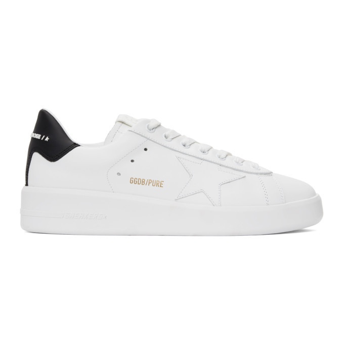 Photo: Golden Goose White and Black Pure Star Sneakers