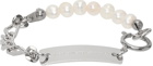 IN GOLD WE TRUST PARIS Silver Pearl Figaro Bracelet