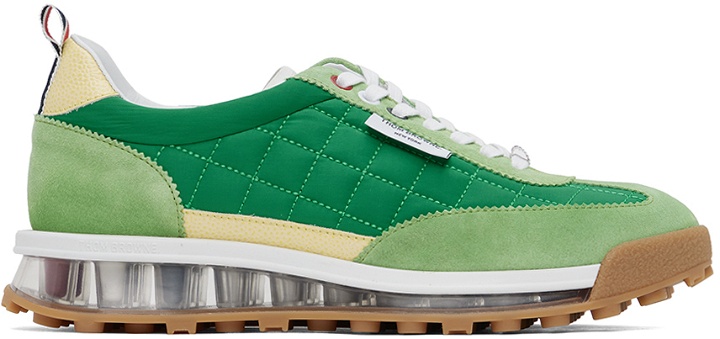 Photo: Thom Browne Green Quilted Tech Runner Sneakers