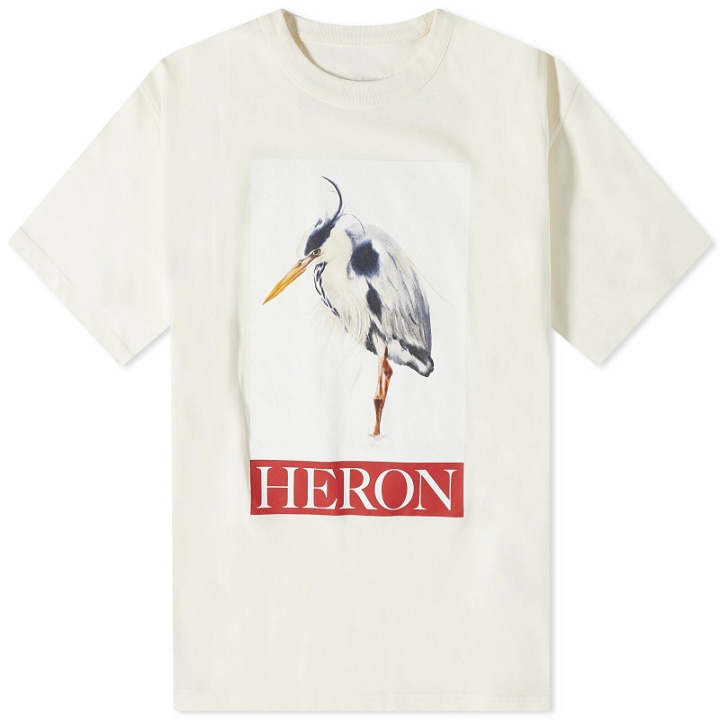 Photo: Heron Preston Men's Heron Bird Painted T-Shirt in Ivory