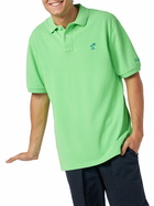 MC2 Saint Barth Man Fluo Green Piquet Polo With St. Barth Logo And Vintage Effect