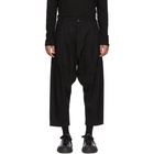 Isabel Benenato Black Linen and Wool Trousers