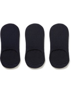 NN07 - Three-Pack Cotton-Blend No-Show Socks - Blue