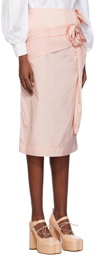 Simone Rocha Pink Pressed Rose Midi Skirt