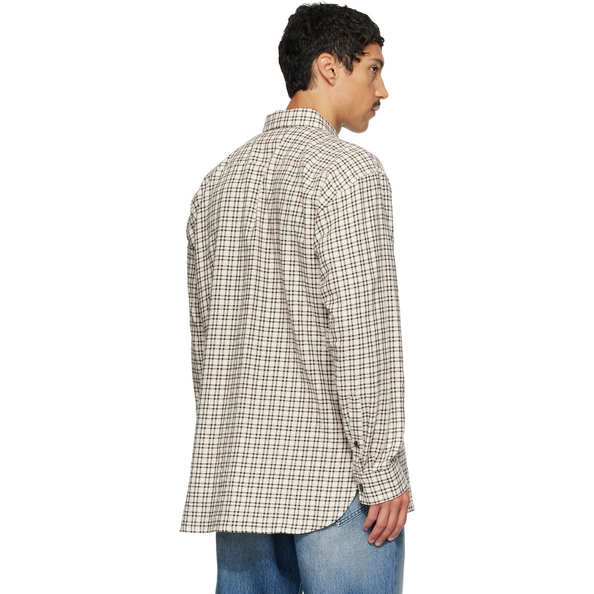 Dries Van Noten Off-White Loose Flannel Shirt