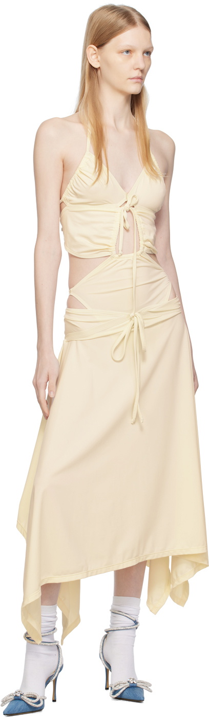 Emily Watson Off-White Handkerchief Bowtie Midi Skirt