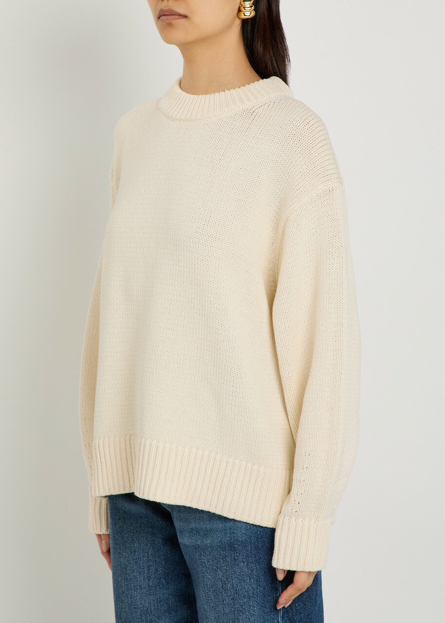 Reformation Cove Cotton-knit Jumper Beige